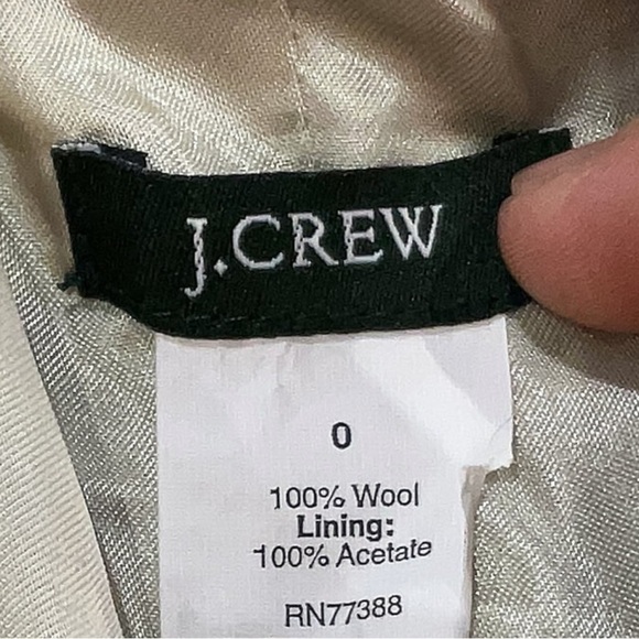 J. Crew Charcoal Gray 100% Wool Raw Edge Ruffle Front Blazer Jacket Size 0 XS - Picture 4 of 5